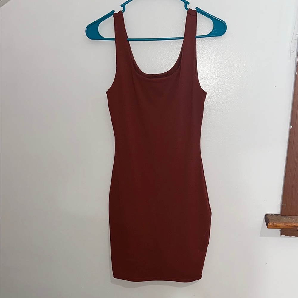 Express Burnt Orange BodyContour Bodycon Mini Dress - size XS